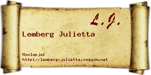 Lemberg Julietta névjegykártya